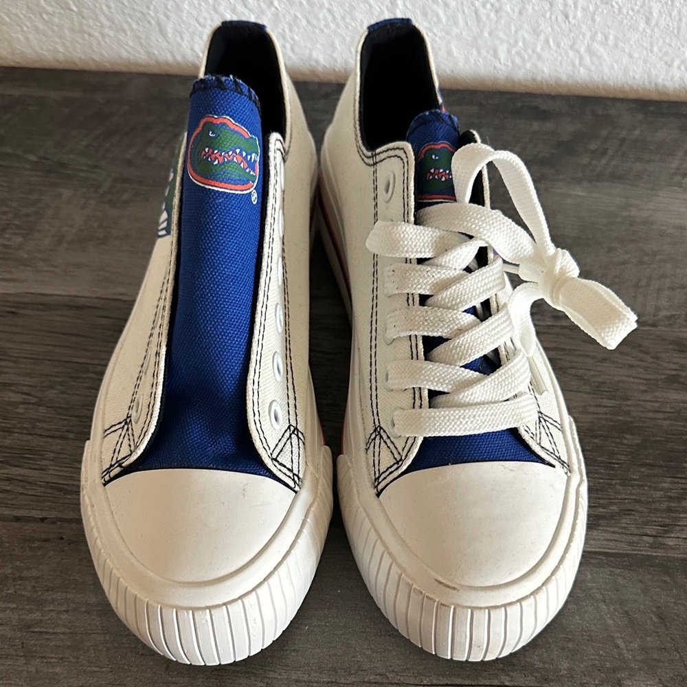 Women's Florida Gator White and Blue Sneakers - Picture 3 of 6